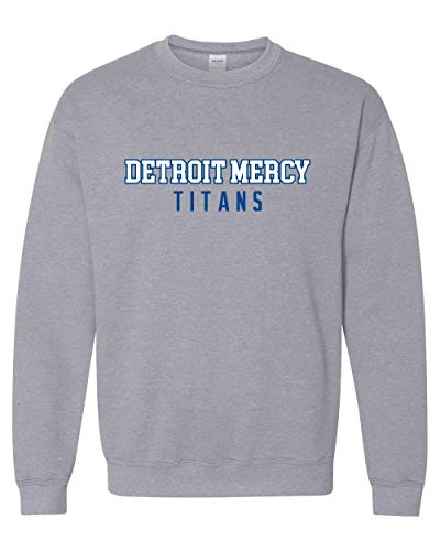 Detroit Mercy Titans Text Two Color Crewneck - Sport Grey