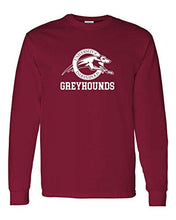 Load image into Gallery viewer, University of Indianapolis Greyhounds White Text Long Sleeve - Cardinal Red
