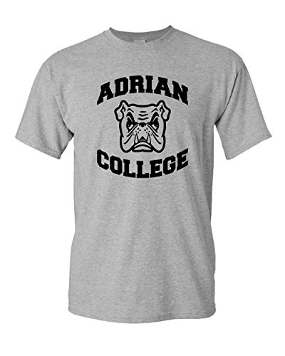 Adrian College Stacked Black Logo T-Shirt - Sport Grey
