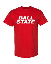 Load image into Gallery viewer, Ball State University Block Letters One Color T-Shirt - Red
