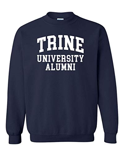Trine University Alumni White Text Crewneck Sweatshirt - Navy