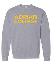 Load image into Gallery viewer, Adrian College Stacked 1 Color Gold Text Crewneck Sweatshirt - Sport Grey
