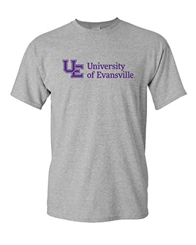 Evansville Purple Text T-Shirt - Sport Grey