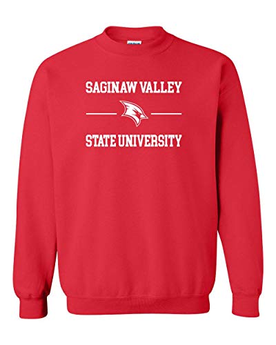 Saginaw Valley Stacked One Color Crewneck Sweatshirt - Red