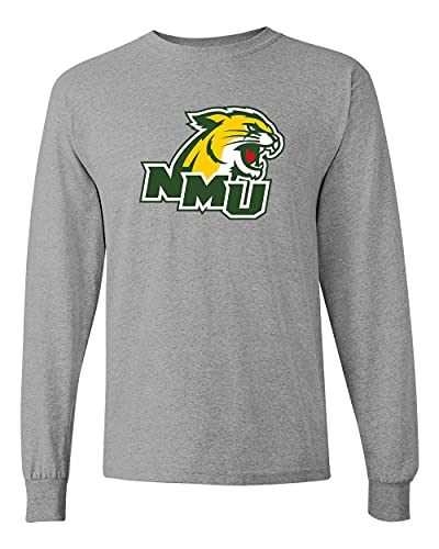 Northern Michigan NMU Angled Long Sleeve - Sport Grey