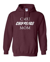 Load image into Gallery viewer, CMU White Text Chippewas MOM Hooded Sweatshirt Central Michigan University Parent Apparel Mens/Womens Hoodie - Maroon
