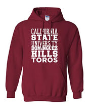 Load image into Gallery viewer, Cal State Dominguez Hills Block Hooded Sweatshirt - Cardinal Red
