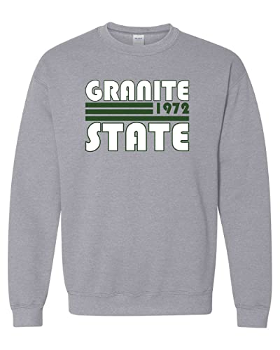Retro Granite State College Crewneck Sweatshirt - Sport Grey