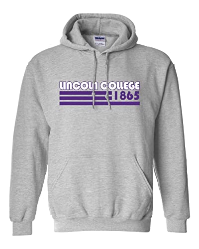 Lincoln College Retro Hooded Sweatshirt - Sport Grey