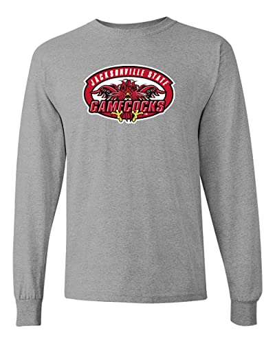 Jacksonville State University Full Logo Long Sleeve T-Shirt - Sport Grey