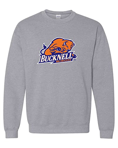 Bucknell Bison Full Color Crewneck Sweatshirt - Sport Grey