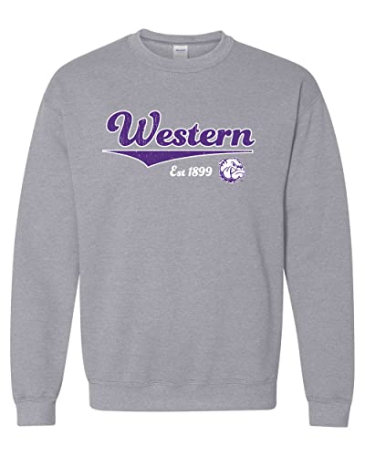 Vintage Western Illinois Est 1899 Crewneck Sweatshirt - Sport Grey
