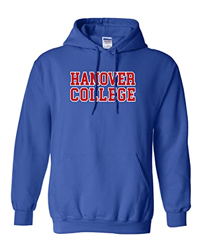 Hanover College Block Two Color Hooded Sweatshirt - Royal