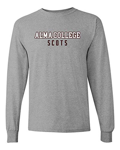 Alma College Scots Two Color Long Sleeve - Sport Grey