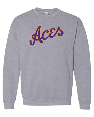 Evansville 2 Color Aces Crewneck Sweatshirt - Sport Grey