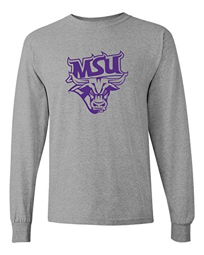 Minnesota State Mankato Purple MSU Long Sleeve T-Shirt - Sport Grey