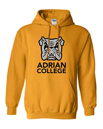 Adrian College Bulldog Full Logo Hooded Sweatshirt - Gold