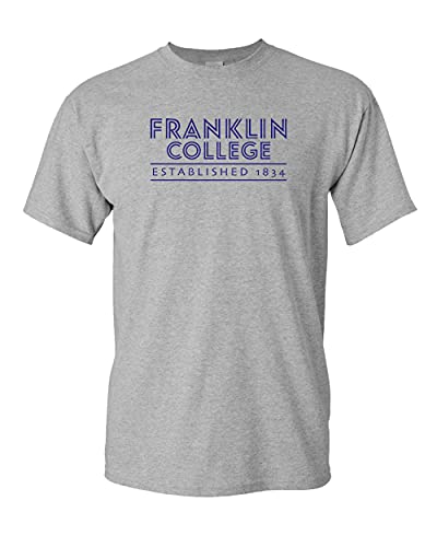 Retro Franklin College Established T-Shirt - Sport Grey