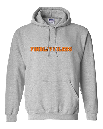 University of Findlay Oilers Text Logo Hooded Sweatshirt - Sport Grey