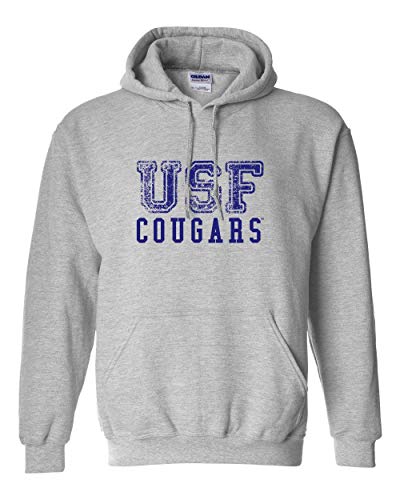 Saint Francis USF Cougars Blue Ink Hooded Sweatshirt - Sport Grey