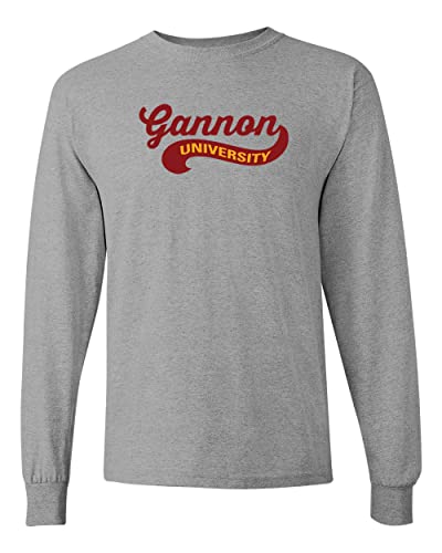 Gannon University Banner Logo Long Sleeve Shirt - Sport Grey