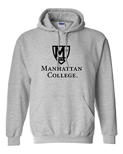 Manhattan College Shield Hooded Sweatshirt - Sport Grey