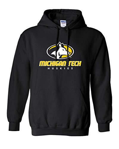 Michigan Tech Huskies Logo Hooded Sweatshirt MTU Mens/Womens Hoodie - Black