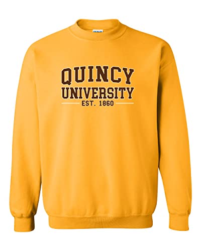 Quincy University Est 1860 Crewneck Sweatshirt - Gold