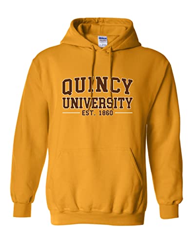 Quincy University Est 1860 Hooded Sweatshirt - Gold