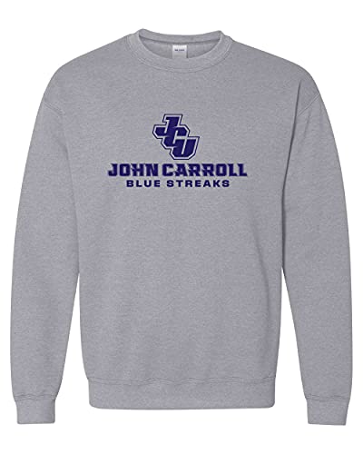John Caroll Navy Blue Streaks Crewneck Sweatshirt - Sport Grey