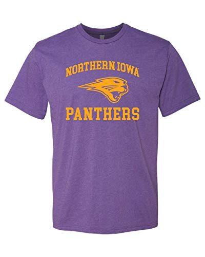 Premium Northern Iowa One Color T-Shirt University of Northern Iowa Panthers Logo Apparel Mens/Womens T-Shirt - Purple Rush