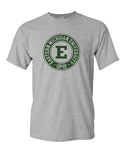 Eastern Michigan University Circle One Color T-Shirt - Sport Grey