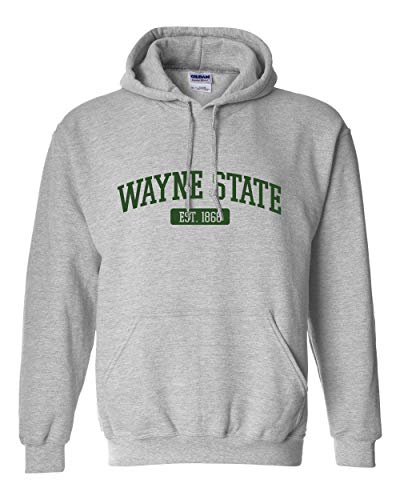 Wayne State EST One Color Hooded Sweatshirt - Sport Grey