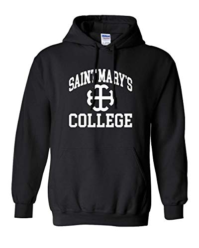 Saint Mary's College White Logo Hooded Sweatshirt - Black