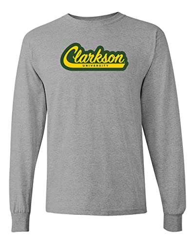 Clarkson University Banner Logo Long Sleeve T-Shirt - Sport Grey