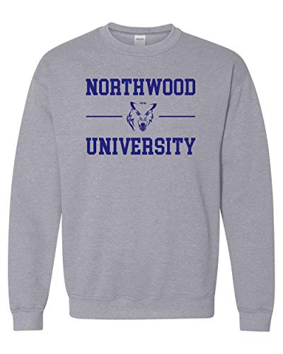Northwood University Timberwolves Stacked Crewneck Sweatshirt - Sport Grey