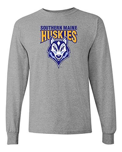 Southern Maine Stacked Logo Long Sleeve Shirt - Sport Grey