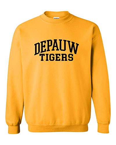 DePauw Tigers Black Ink Crewneck Sweatshirt - Gold