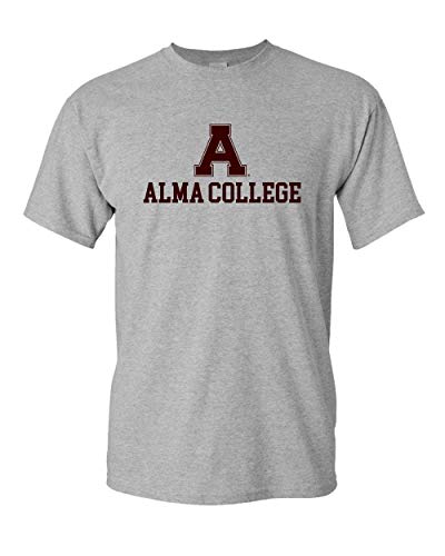 A Alma College Stacked One Color T-Shirt - Sport Grey