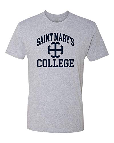 Saint Mary's College Navy Logo T-Shirt - Heather Gray