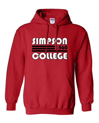 Retro Simpson College Hooded Sweatshirt - Red