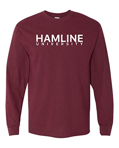 Hamline University Pipers Long Sleeve T-Shirt - Maroon