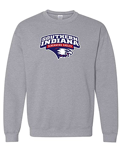Southern Indiana Screaming Eagles Full Color Crewneck Sweatshirt - Sport Grey