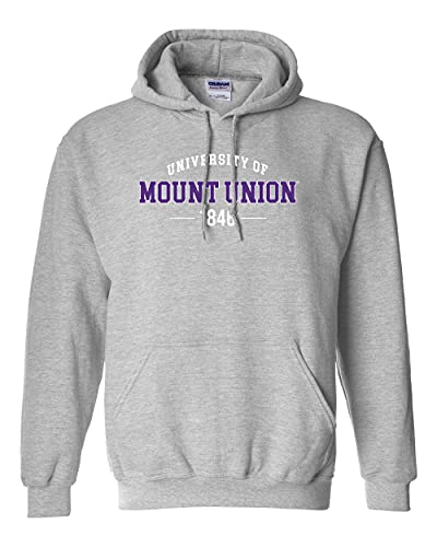 University of Mount Union EST 1846 Two Color Hooded Sweatshirt - Sport Grey