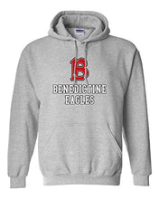 Load image into Gallery viewer, Benedictine University B Hooded Sweatshirt - Sport Grey
