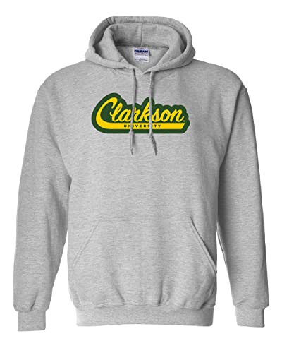 Clarkson University Banner Logo Hooded Sweatshirt - Sport Grey