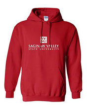 Load image into Gallery viewer, SVSU Stacked One Color Hooded Sweatshirt - Red
