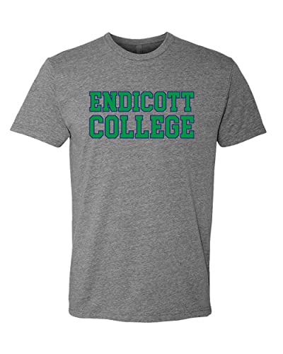 Endicott College Block Letters Exclusive Soft Shirt - Dark Heather Gray