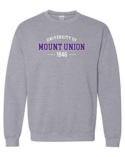 University of Mount Union EST 1846 Two Color Crewneck Sweatshirt - Sport Grey