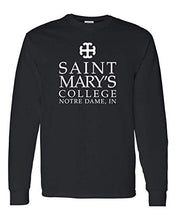 Load image into Gallery viewer, Saint Mary&#39;s College One Color White Stacked Text Long Sleeve - Black

